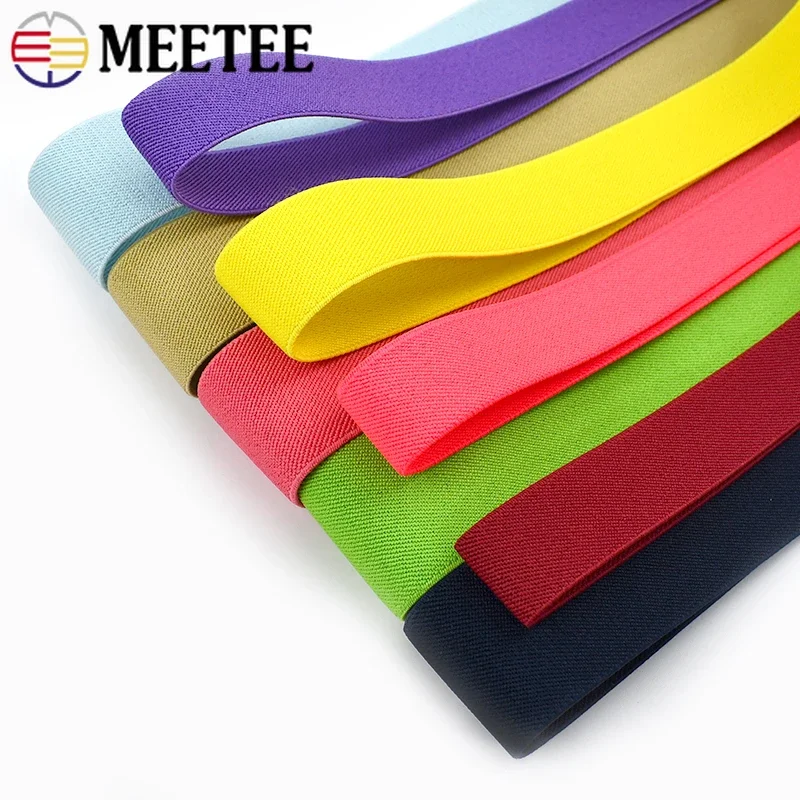 2/5M 25-40mm Colorful Elastic Band for Sewing Trousers Pants Waist Rubber Bands Bra Garment Stretch Strap DIY Sewing Accessories