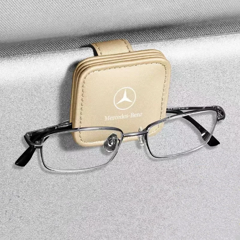 Car Sun Visor Glasses Storage Box Sunglasses Clip Card Ticket Holder For Mercedes Benz B/C/E/S Class A Class C200L GLC GLK CLA