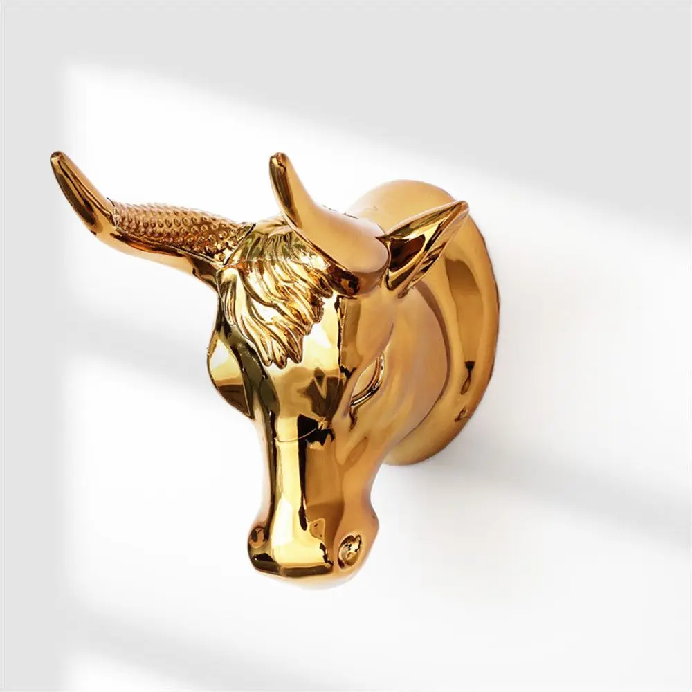 Luxurious Golden Bull Head Shaped Guitar Holder Wall Mount Hook Bass Ukulele Support Stand Home Decorative Rack Storage Support