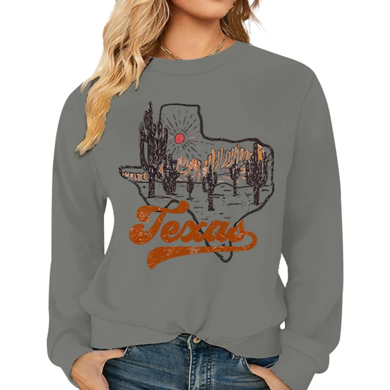 Moletons gráficos vintage do Texas para mulheres, camisa com capuz, moletons Boho, espírito Gálatas, cacto do deserto, ocidental