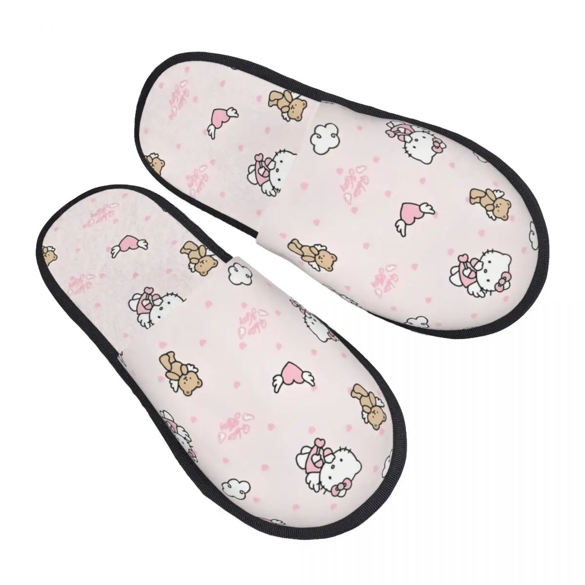 Sanrio Character Hello Kitty House Slippers Anti Slip Cozy Household Fur Slides Slippers Bedroom