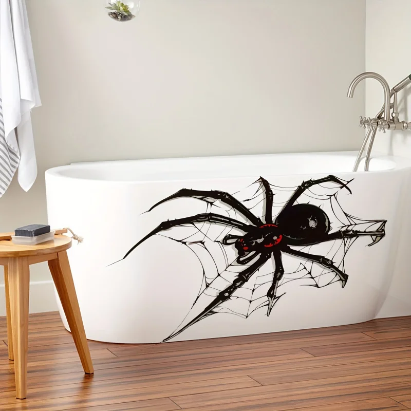 Spooky Vibe Halloween Spider Wall Self-Adhesive PVC Stickers for Bedroom, Living Room, Refrigerator, And Bath Window Decorations