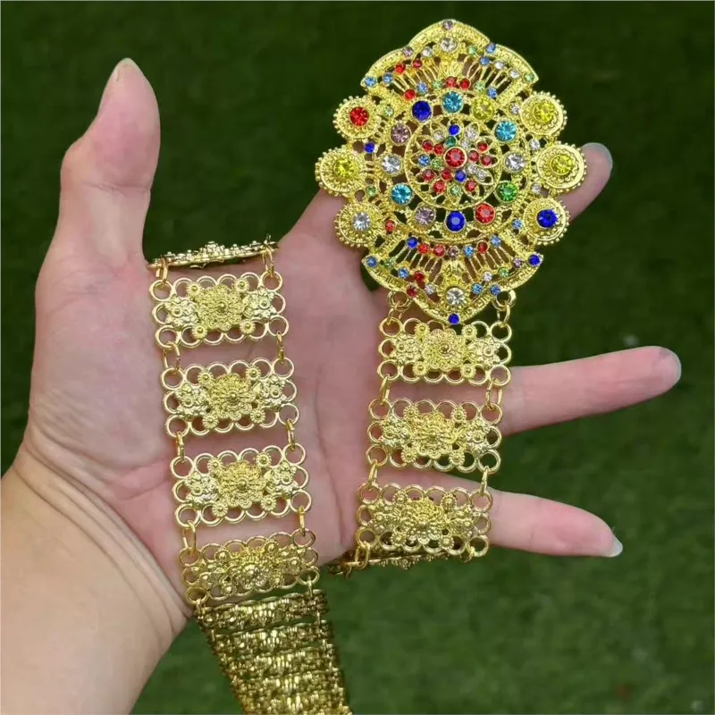 Thai Traditional Clothing Accessories Women Thailand Costume Belts Jewelry Waistband Rhinestone Belt Chain view 5