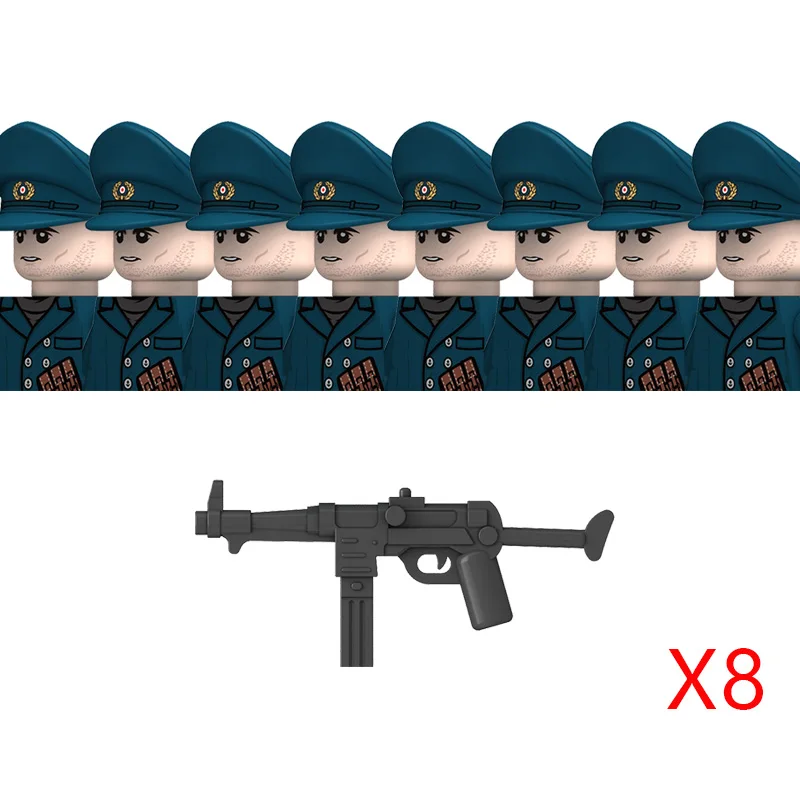 WW2 Military Navy Serie Soldat Figuren Bausteine Sowjetunion Krieger Infanterie Offizier Gedruckt Helm Ziegel Spielzeug Geschenke