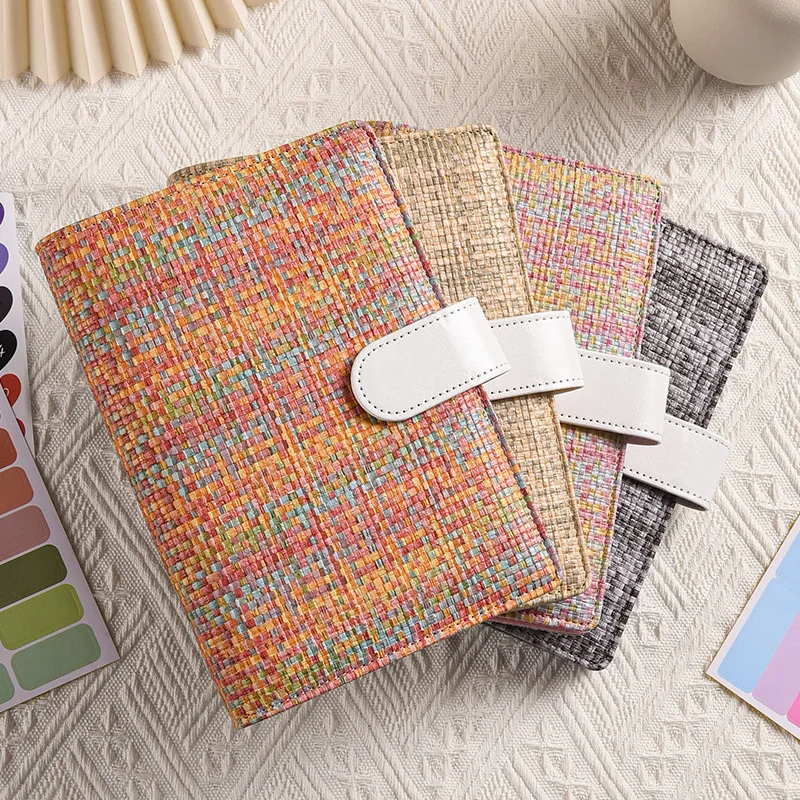 A6  Rainbow Knitting Pattern DIY Loose Leaft Binder Notebook Cover Diary Agenda Planner Paper Cover School Stationery