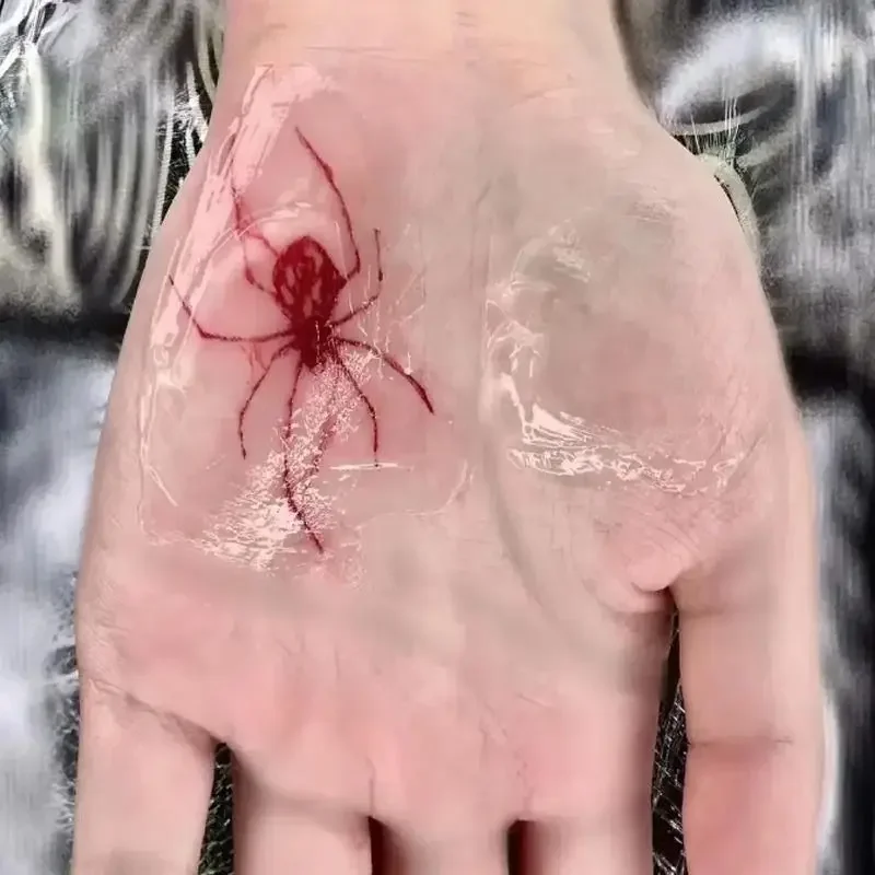 Tatuajes temporales con patrón de araña roja para mujer, pegatinas de tatuaje impermeables, Sexy, arte lindo, dibujos animados duraderos, Y2K, tatuaje falso