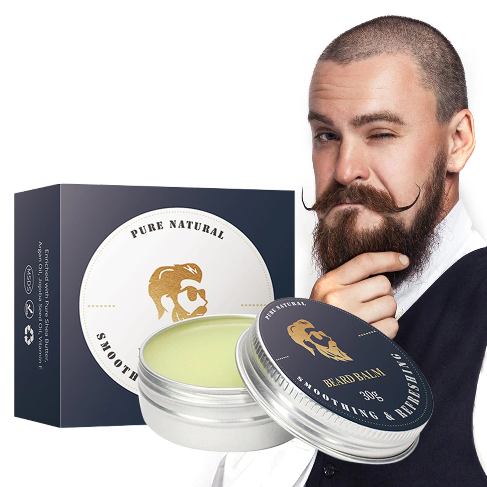 

Beard Cream Balm Natural Gentle Beard Cream For Men Beard Softener Beard Care Product For Men's Grooming