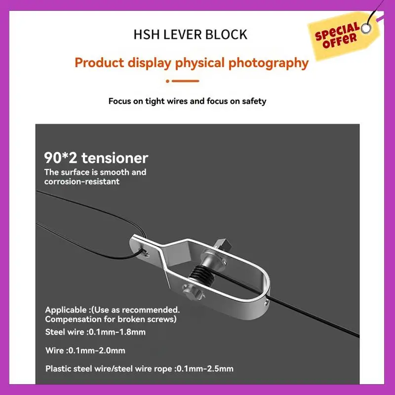 

HFIL-10 Pcs Electric Fence Tensioner Barrier Fence Metal Cable Strainer Tool Wire Rope Tightener Heavy Duty Fence