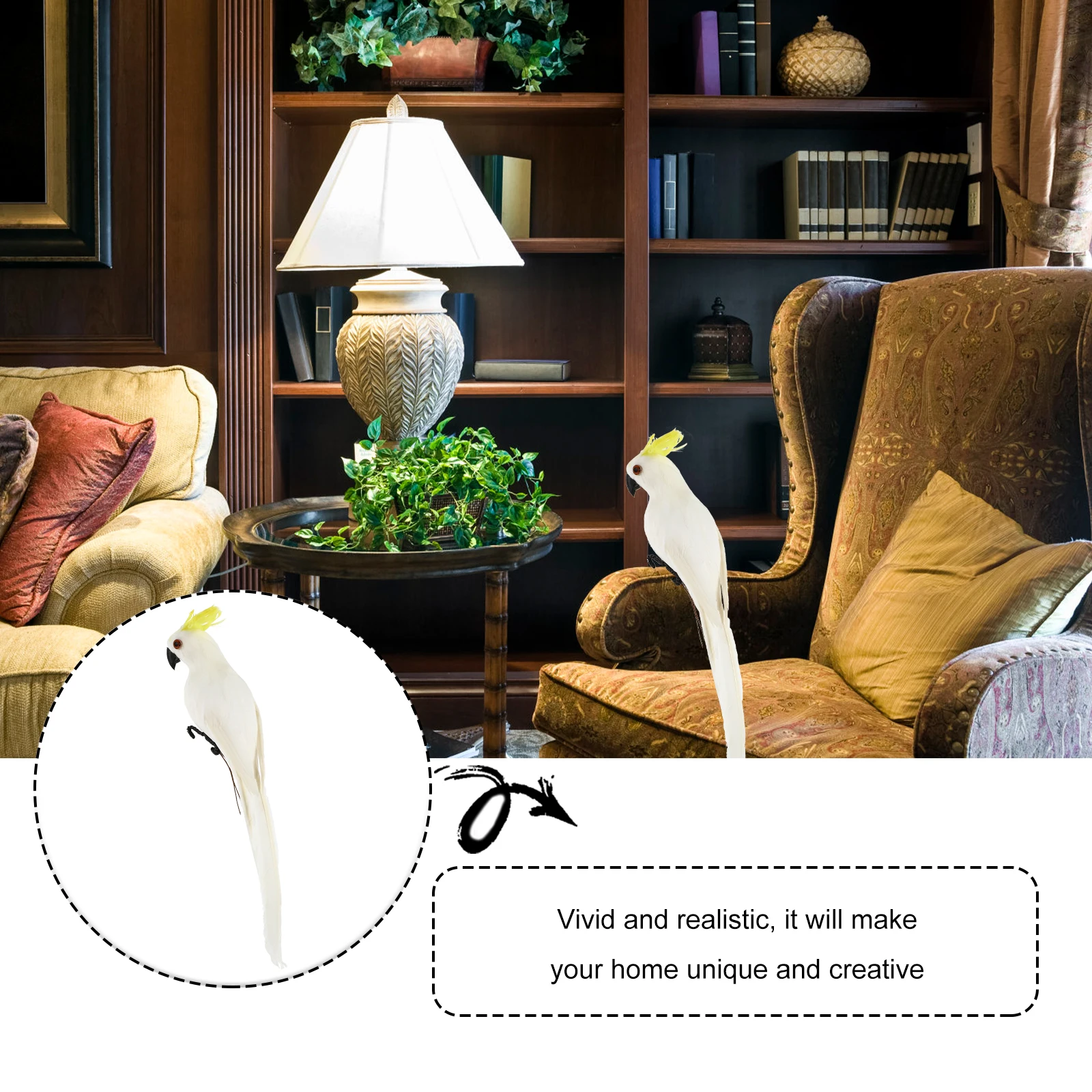 

1pc Realistic Home Wall Pendant Bird Gardening Artificial Parrot Decor Decoration Artificial Parrot Statue