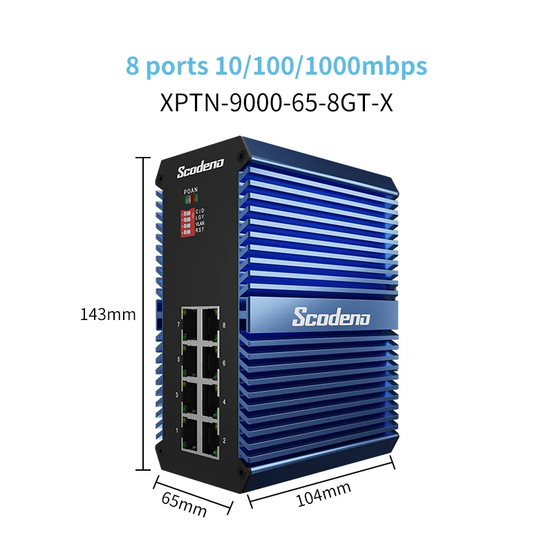 Wholesale 8 ports industrial ethernet switch 10/100/1000 ip50 din rail outdoor unmanaged gigabit ethernet switch 8 port poe