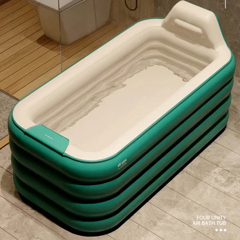 1.6m folding bathtub installation-free adult bathtub inflatable baby swimming pool household sweat steaming tub portable