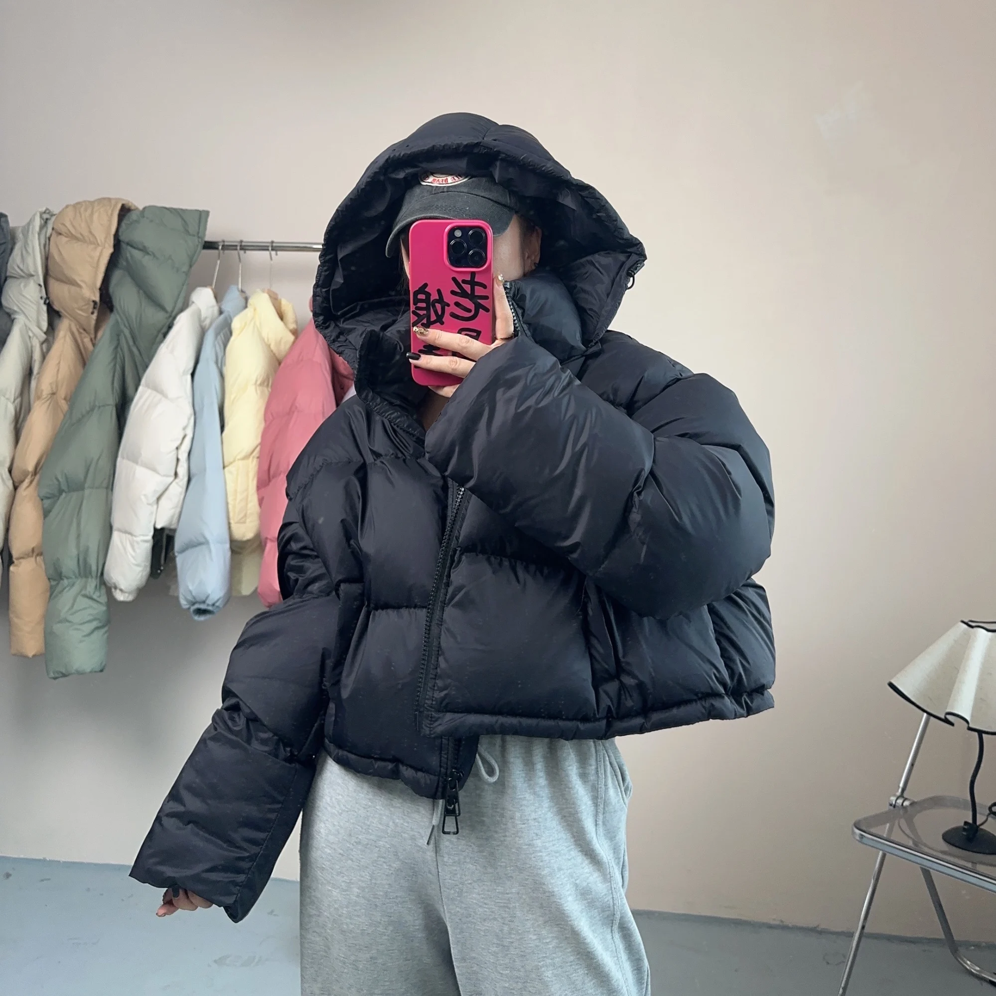 Fashion Fall Winter Down Coat Puffer Jacket and Coats Women Bubble Cropped Outerwear Warm Clothing