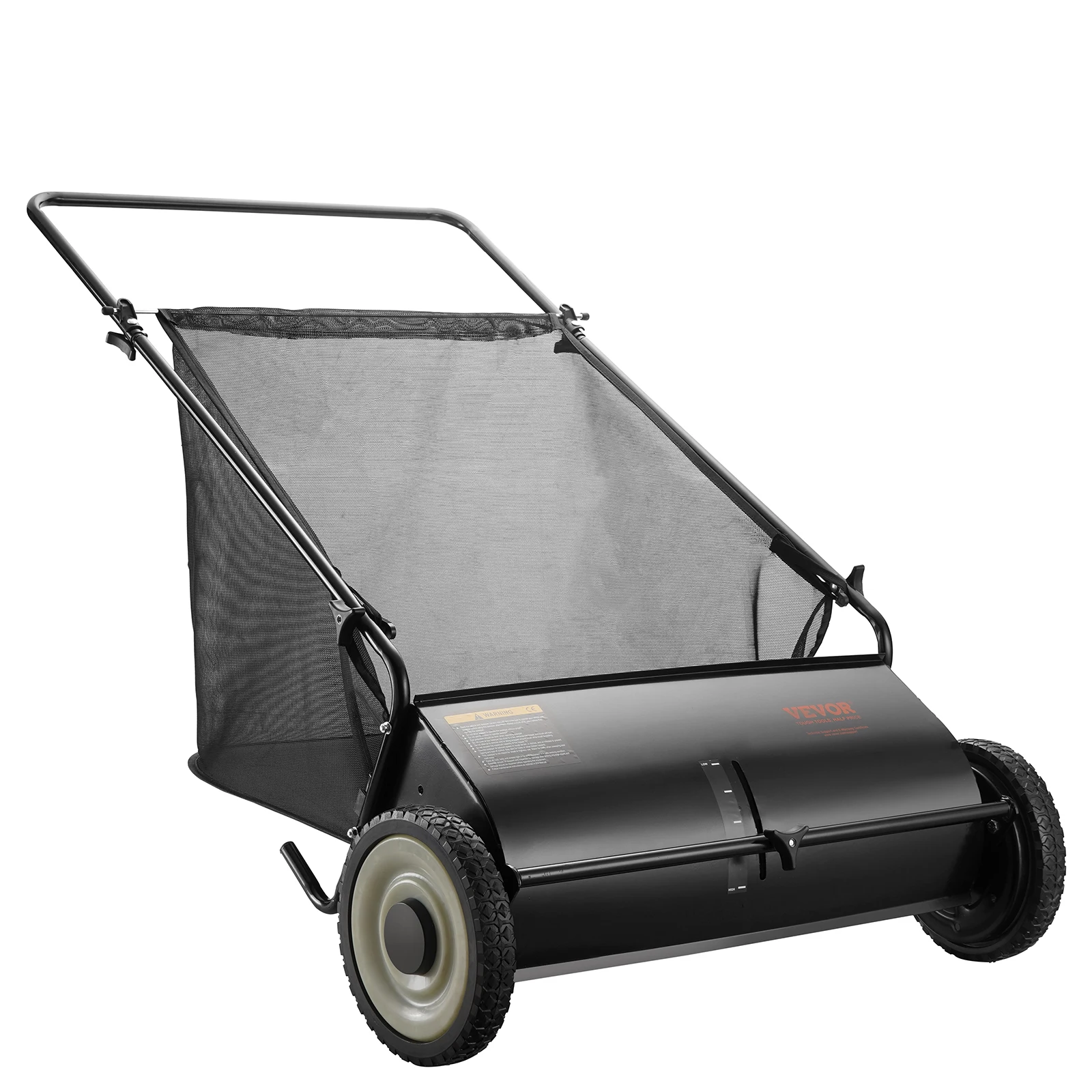 VEVOR Push Lawn Sweeper 26-inch Leaf & Grass Collector Heavy Duty Thickened Steel Durable w/Large Capacity Collection Hopper Bag