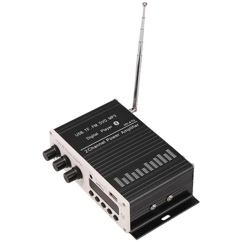0Z-12V Digital Audio Power Amplifier Bluetooth 5.0 HIFI Treble And Bass Audio AMP 20Wx2 For Home Theater Club Car Party