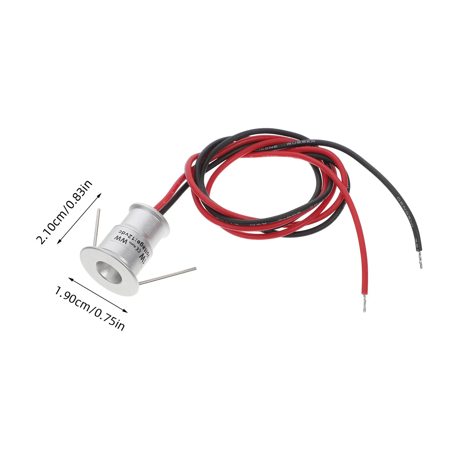 2Pcs Mini LED Embedded Cabinet Light DC12V 1W Low Voltage Safe Recessed Downlight for Kitchen Closets Display Cases Shelves