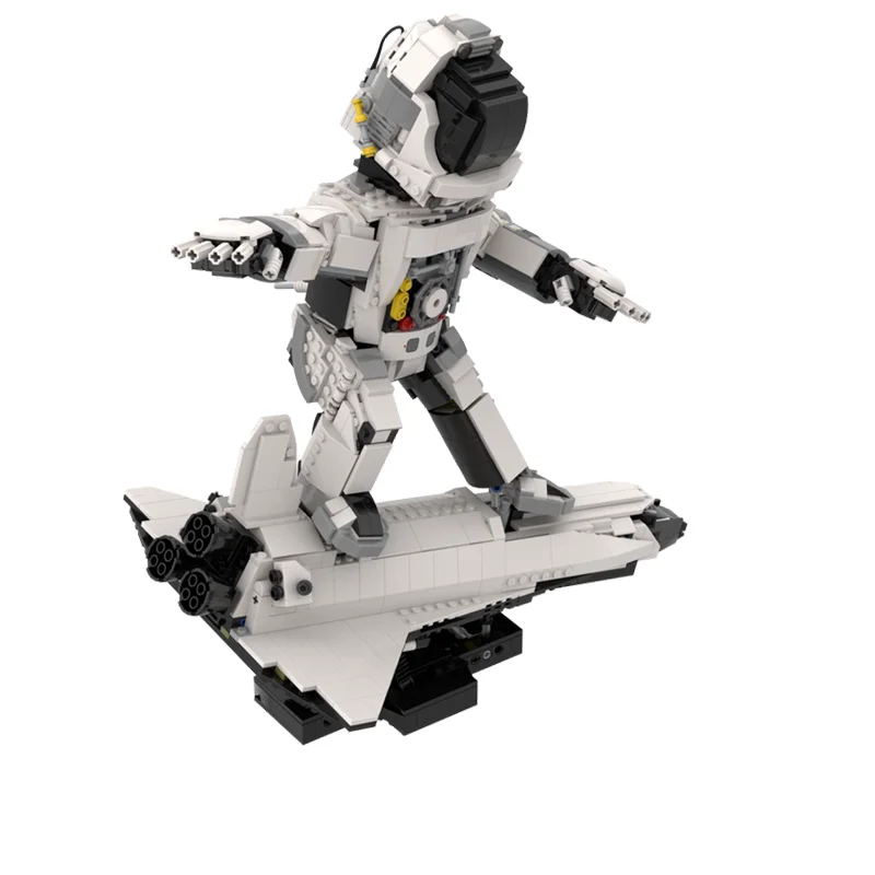 1498pcs MOC Surfing Astronaute Classic Collection Model Building Blocks Design Parts Bundle Compatible Space Mini Large Toy Gift