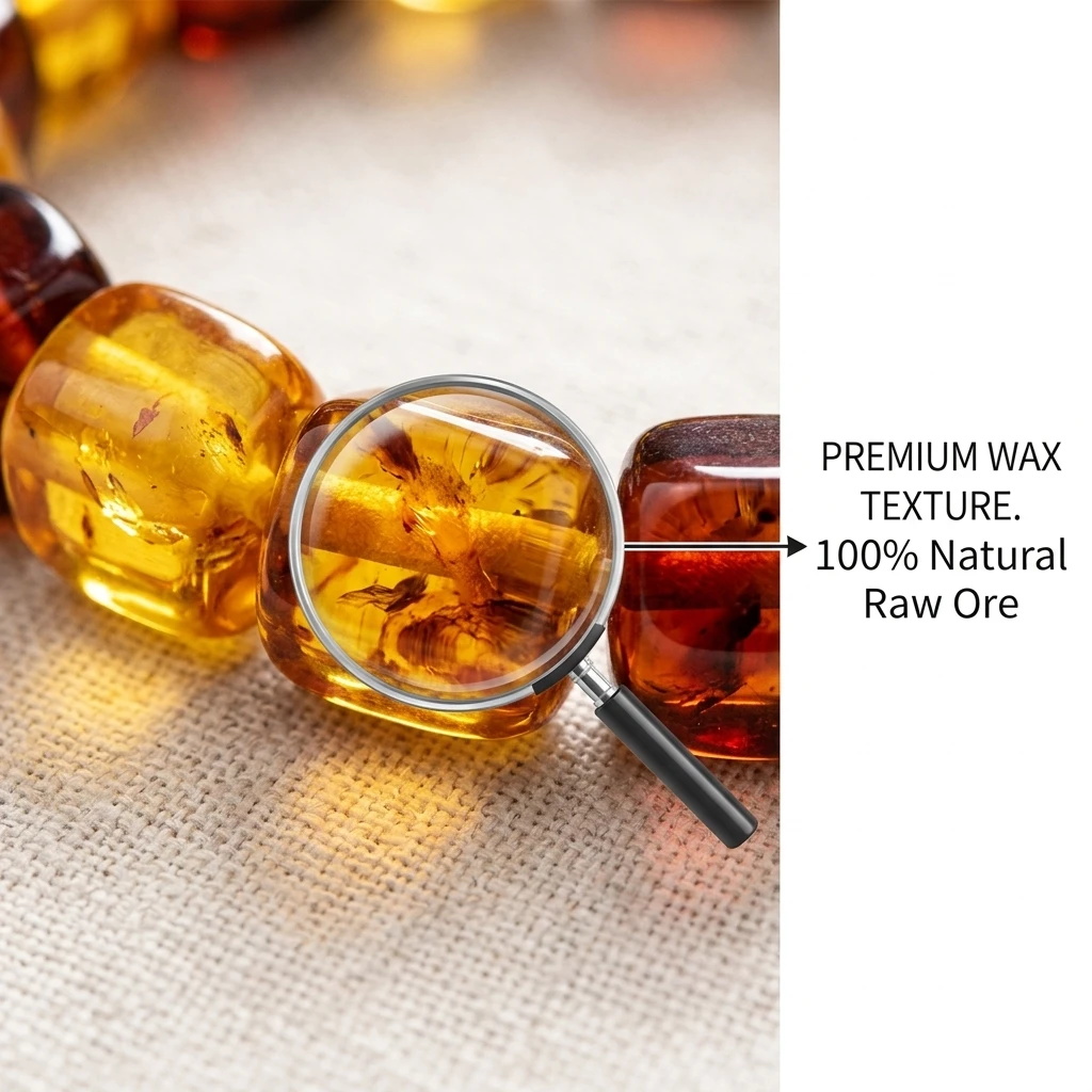 5-8mm Natural Honey Amber Chip Beads Bracelet Genuine Baltic Amber Freeform Nugget Stretch Jewelry for Women Men Chakra Gift