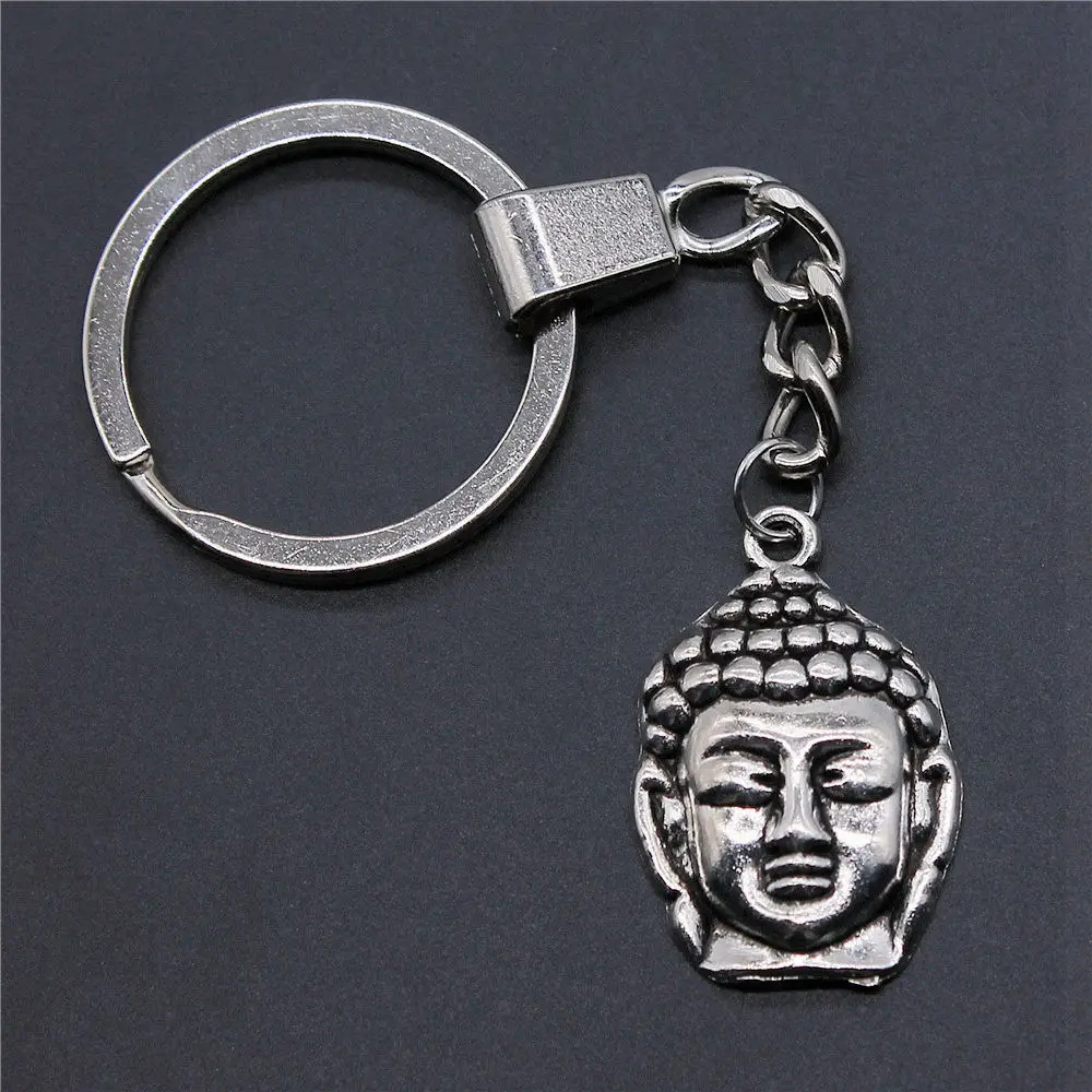 1pcs Buddha Head Buddha Statue Buddhism Moto Keychain Nail Charms Jewellery Popular Ring Size 30mm