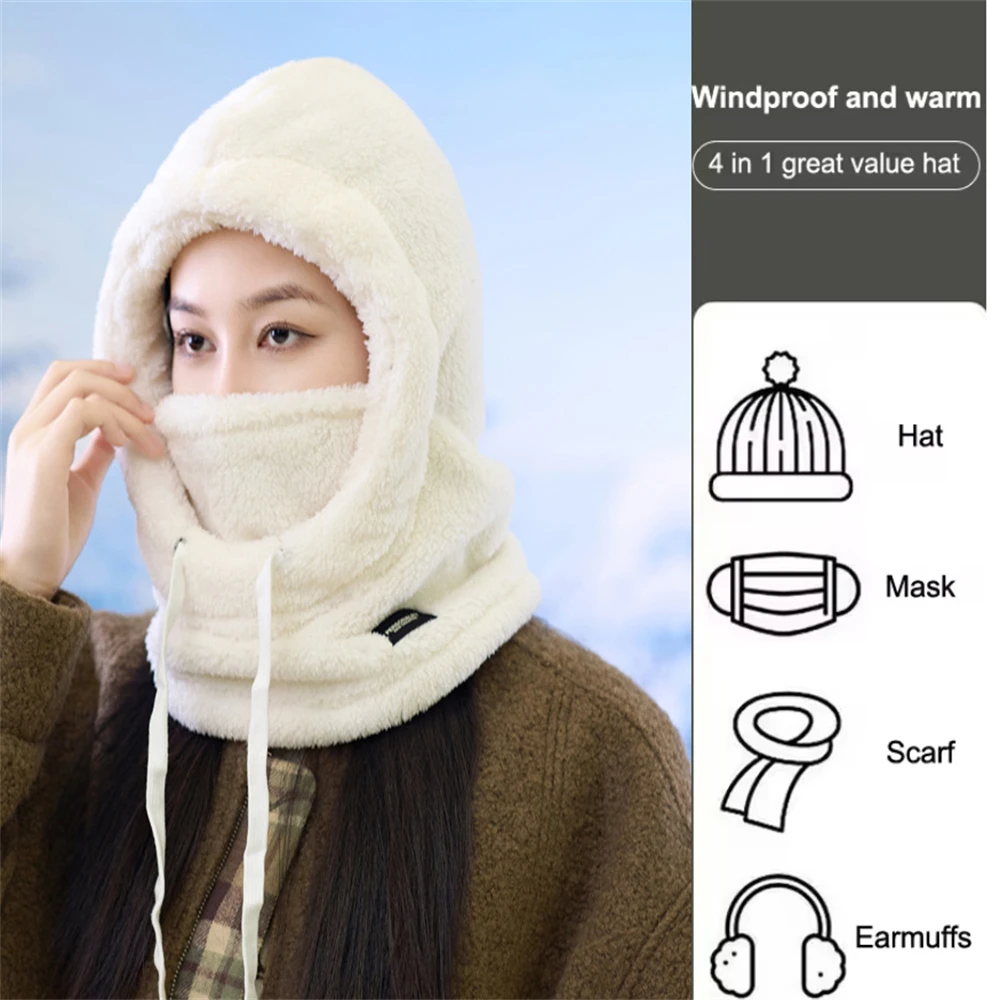 Autumn Winter Warm Plush Unisex Hat Multi-Functional Headscarf Thermal Ear Protection For Men Women