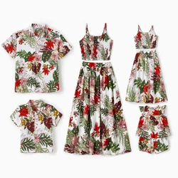 PatPat Family Matching Sets Floral Beach Shirt or Shirred Cami Top Elastic Waist Co-ord Sets