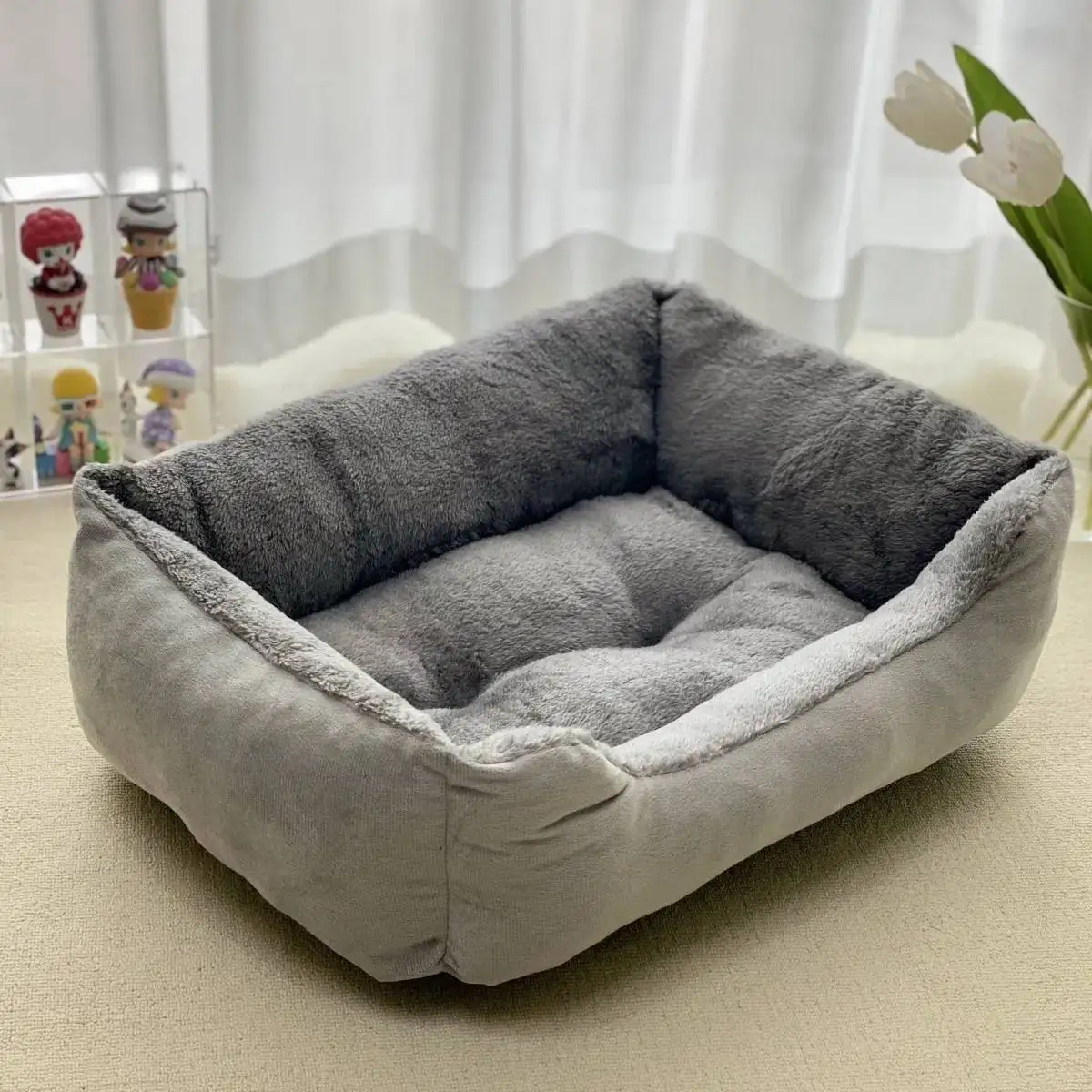 Dog Cat Pet Square Plush Kennel Medium Small Dog Sofa Bed Cushion Winter Warm Pet Sleeping Sofa Beds Mat Pet Product