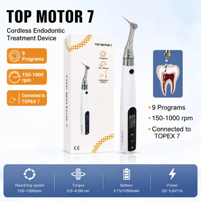 

Wireless Rotary Endo Dental Motor Root Canal with 4 Working Modes Adjustable Torque 9 Programs for Dental Clinic Lab Tools