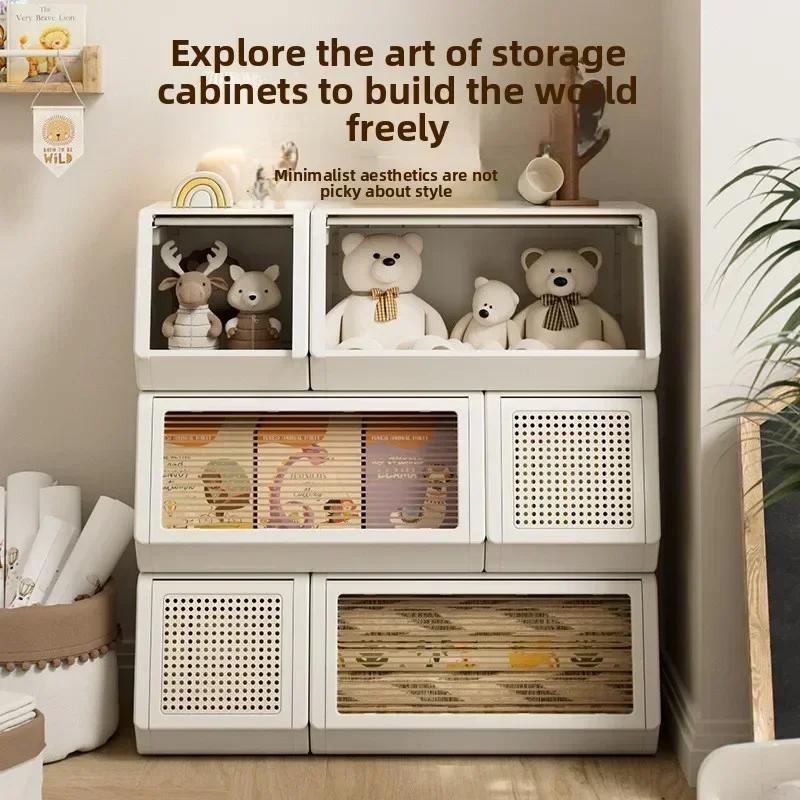 Oblique storage cabinet Children's toy storage rack Living room rack Bedroom finishing locker Multi-layer combination cabinet