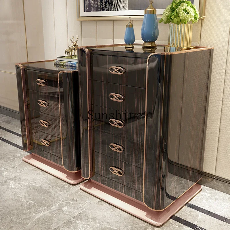 American light luxury style post-modern simple entry bedroom ebony solid wood locker  FT