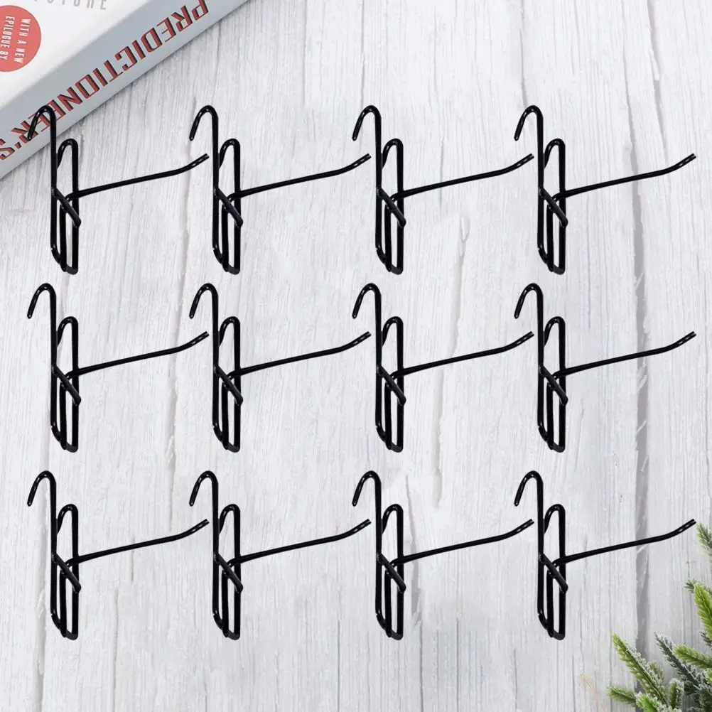 

40 Pcs Iron Hooks Mesh Supermarket Hangers Black Heavy Duty Storage Solution Wire Kitchen Workshop Hanging Clothes