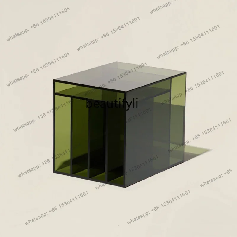 

Designer New Acrylic Small Bedside Table Simple Magazine Rack Living Room Bedroom End Table Side Table
