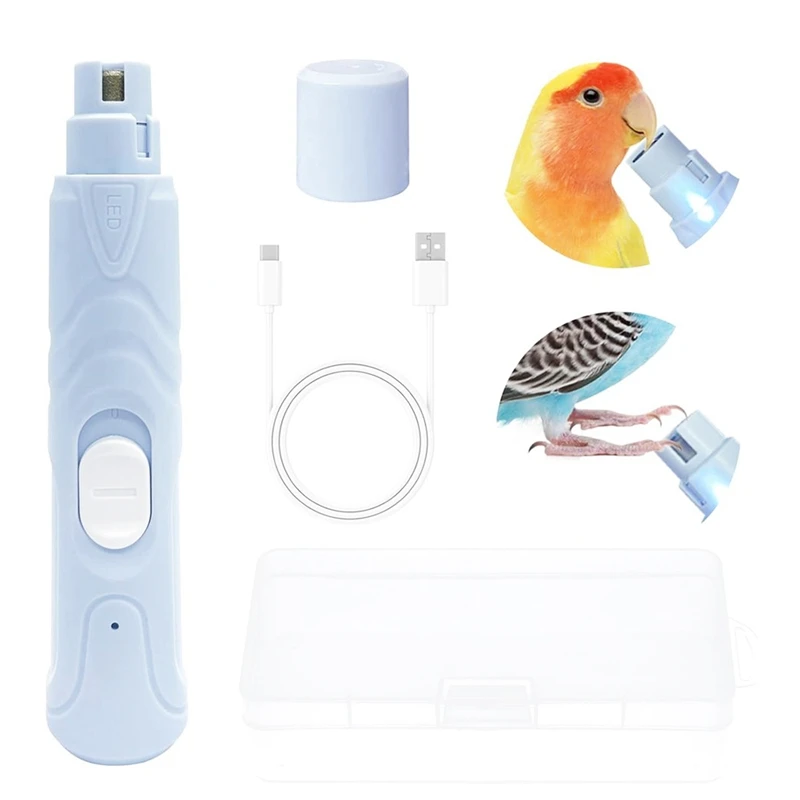 Bird Nail Grinder Bird Beak Grinder Silenced Parrots Nail File with LED Lamp Bird Supplies Suitable for Budgerigars-A51M image 2