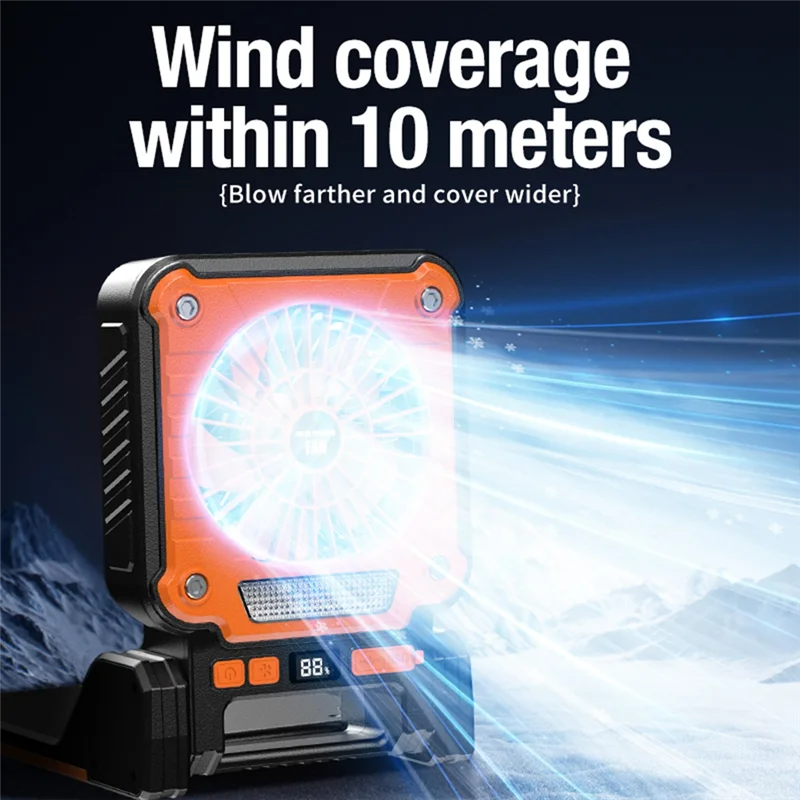 

ABUL-Solar 20000Mah Electric Fan With Led Lights For Tents, Car Camping Hooks And Usb&Solar Charging For Hiking, Fishing