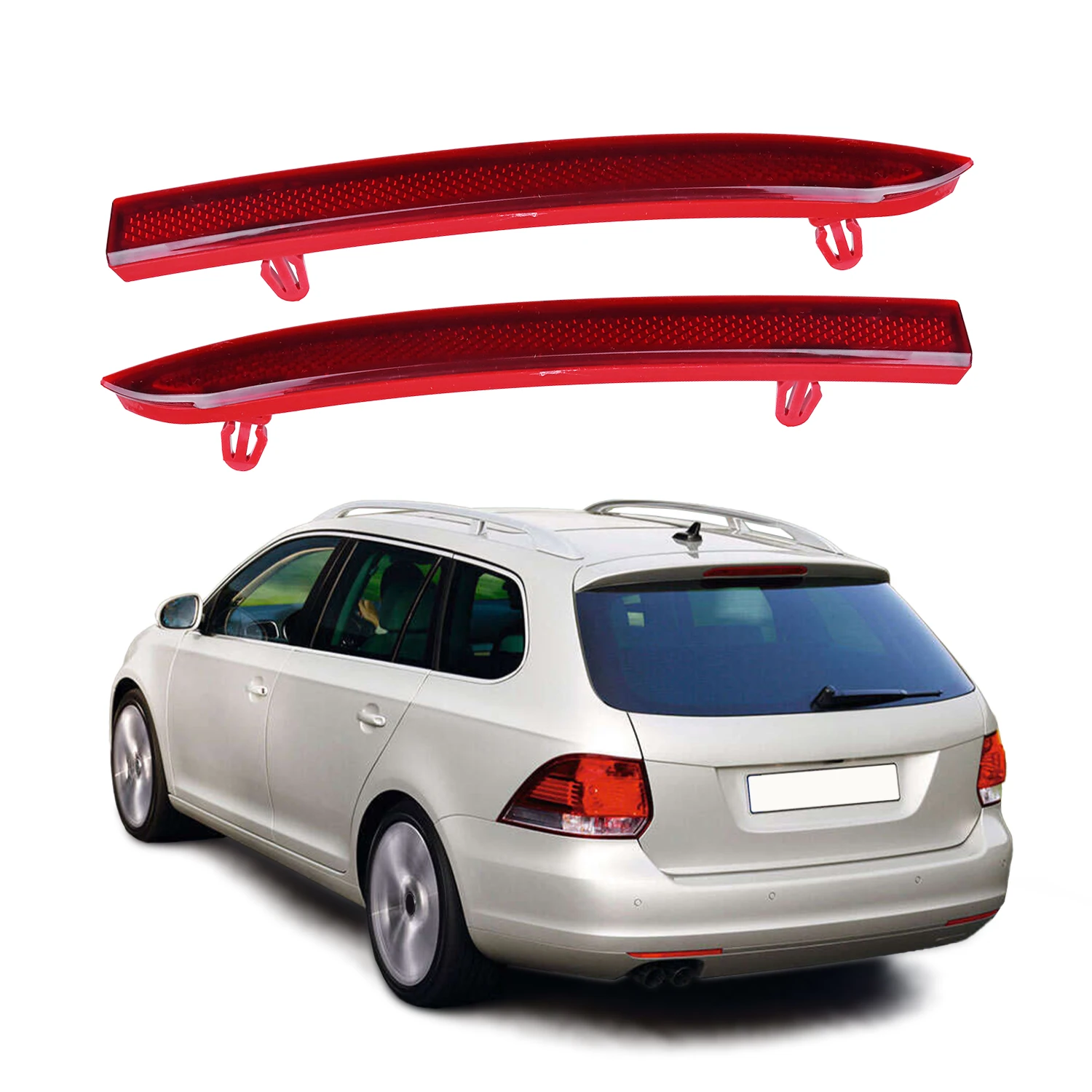 Car Rear Bumper Reflector Tail Light Brake Lamp Strip No Light for VW Jettta Sportwagen Golf Estate MK5 MK61K9945105A 1K9945106A