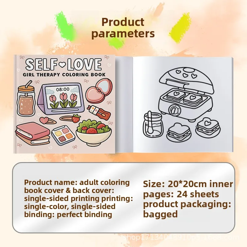 Kawaii Self Care Coloring Book Cozy Girl Daily Life Makeup Skincare Floral Scene Art Gift For Teen Women Relax Therapy