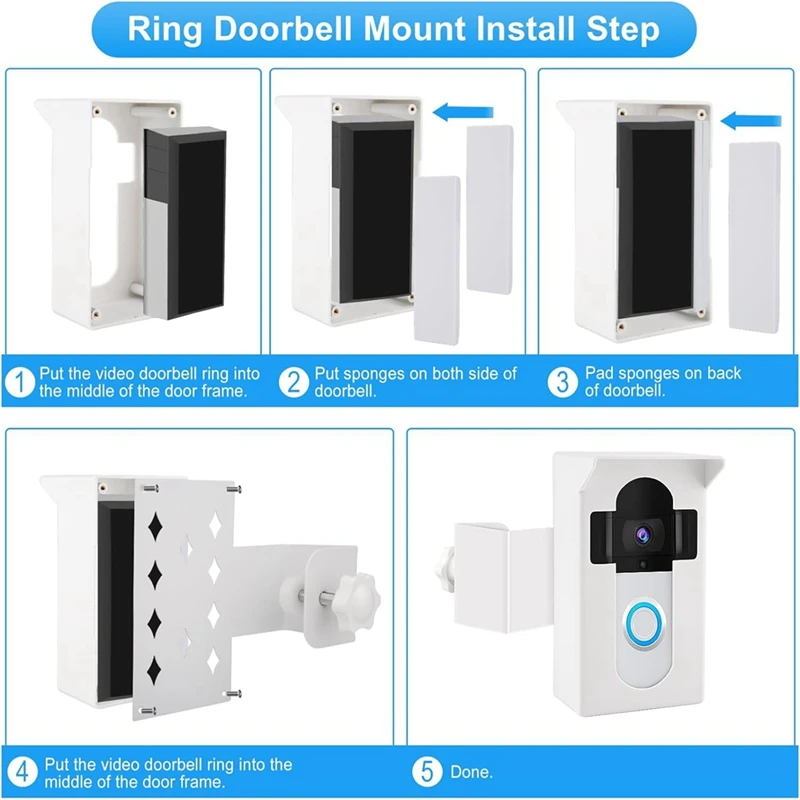 Ring Doorbells Ring Anti Theft Door Mount For Ringdoorbell Mount No Drill Holder Bracket For Apartment Door Home Rentals