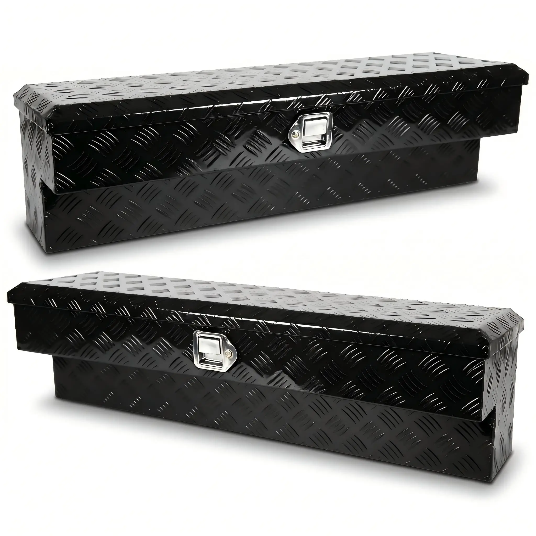 60 Inch Side Mount Truck Tool Box 2 Pack, 60″ x 13″ x 14″ Pickup Truck Side Tool Box Storage ToolBox with Lock and Keys