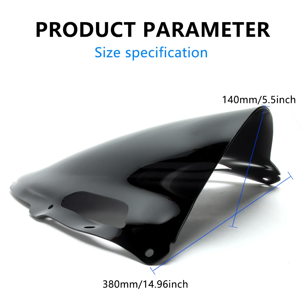 Motorcycle Racing Screen Double Bubble Heightening Wind Deflector For Kawasaki Ninja ZX-6R ZX 6R Windshield 2024 ZX6R Windscreen