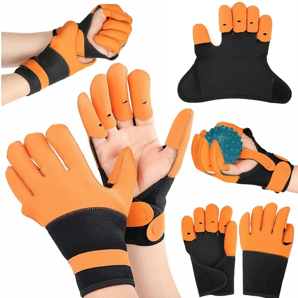 Finger Splint Hand Training Gloves Hand Brace Anti-Slip Protective Gloves Portable Anti Spasticity Five Finger Trainer