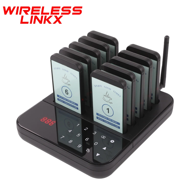 Wireless Restaurant Pager System Queue Paging System Waterproof Buzzers Easy Clean Food Pager for Coffee Shop Food Truck
