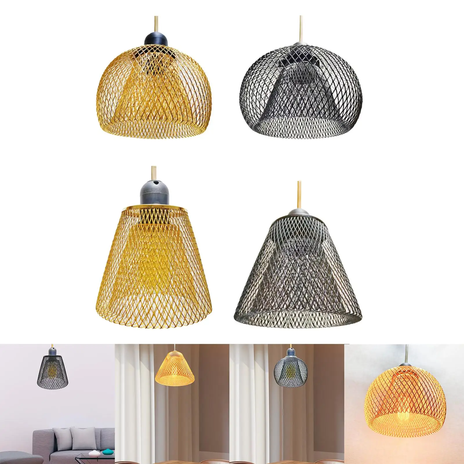 Iron Pendant Lamp Shade Retro Hanging Light Cover for Cafes Bedroom Bathroom