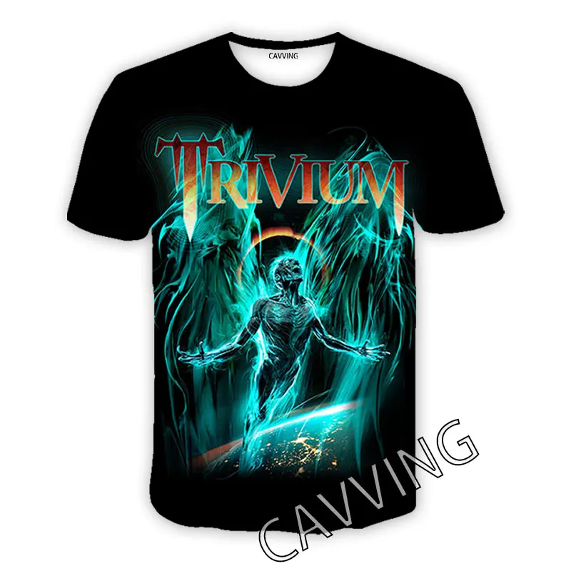 

2023 New Harajuku Style Top Men's and Women's Clothes 3D Printed Trivium Band Plus Size Casual Hip Hop T-shirt Street Casual Top