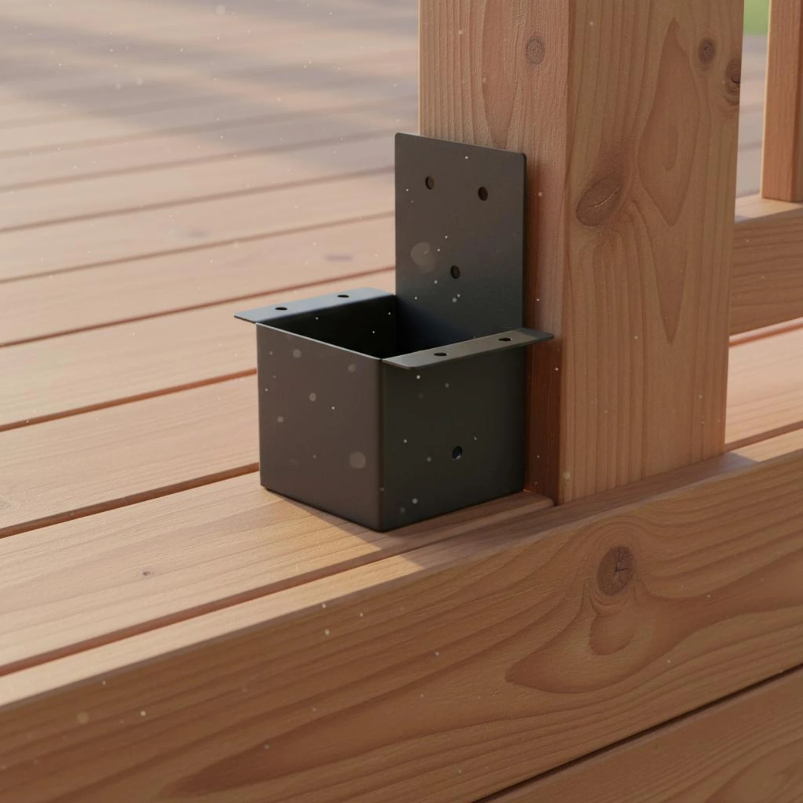 4 Pieces Pergola Post Connector Black 4x4 Post Bracket 4x4 Lumber Bracket Flat Side Flanges Building Hardware Heavy Duty
