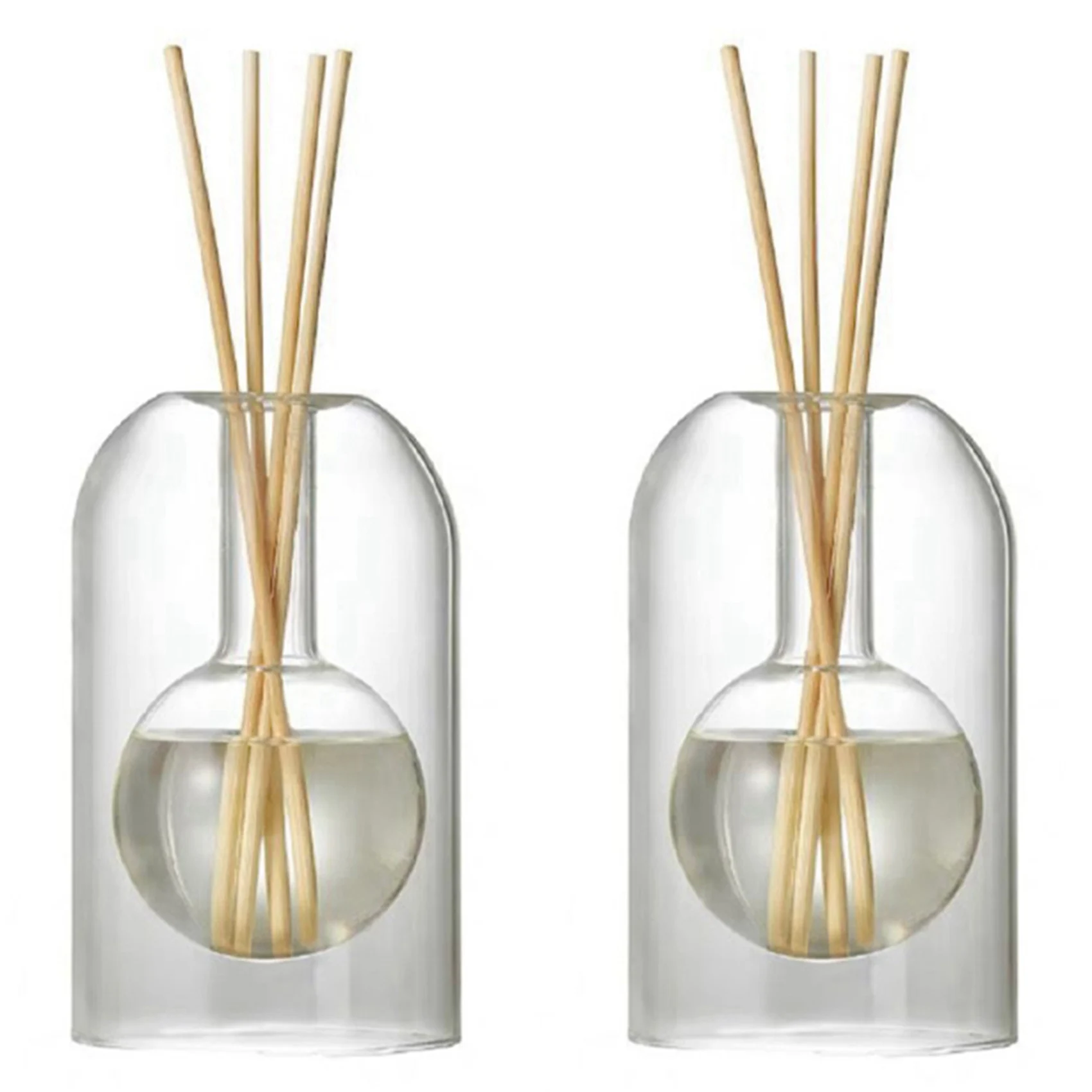 2X حاويات تخزين، موزع روائح العلاج العطري، زجاجة ناشرة عصرية، زجاجة زجاجية، منظمات الزيوت العطرية، أ