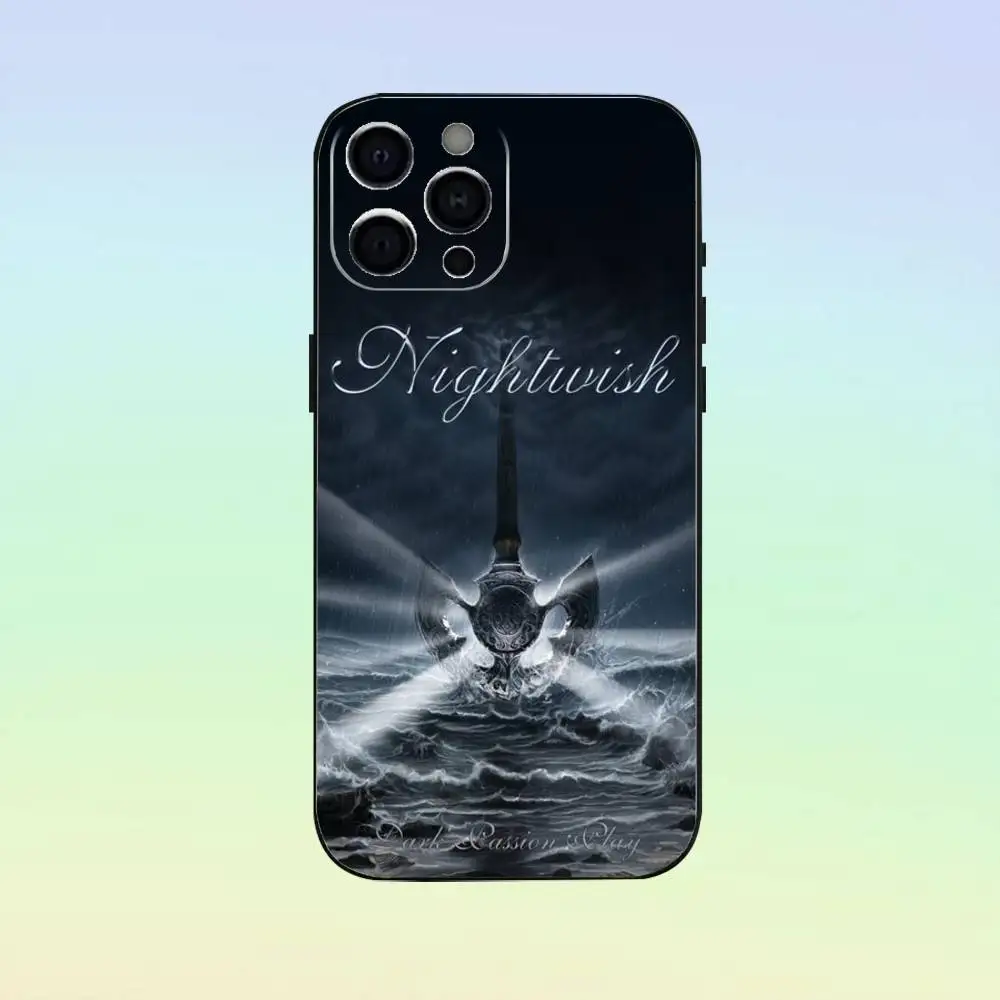 Etui na telefon Rock Band N-Nightwish Lanternlight, silikonowe, miękkie, na iPhone 17 16 15 14 13 12 11, czarne, miękkie etui silikonowe