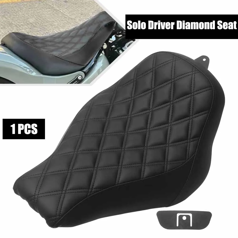 For Harley Fat Boy Breakout Fxdr(S) 114 Street Bob Fat Bob Slim Low Rider Sport Glide 2018-2023 Solo Driver Diamond Seat Black