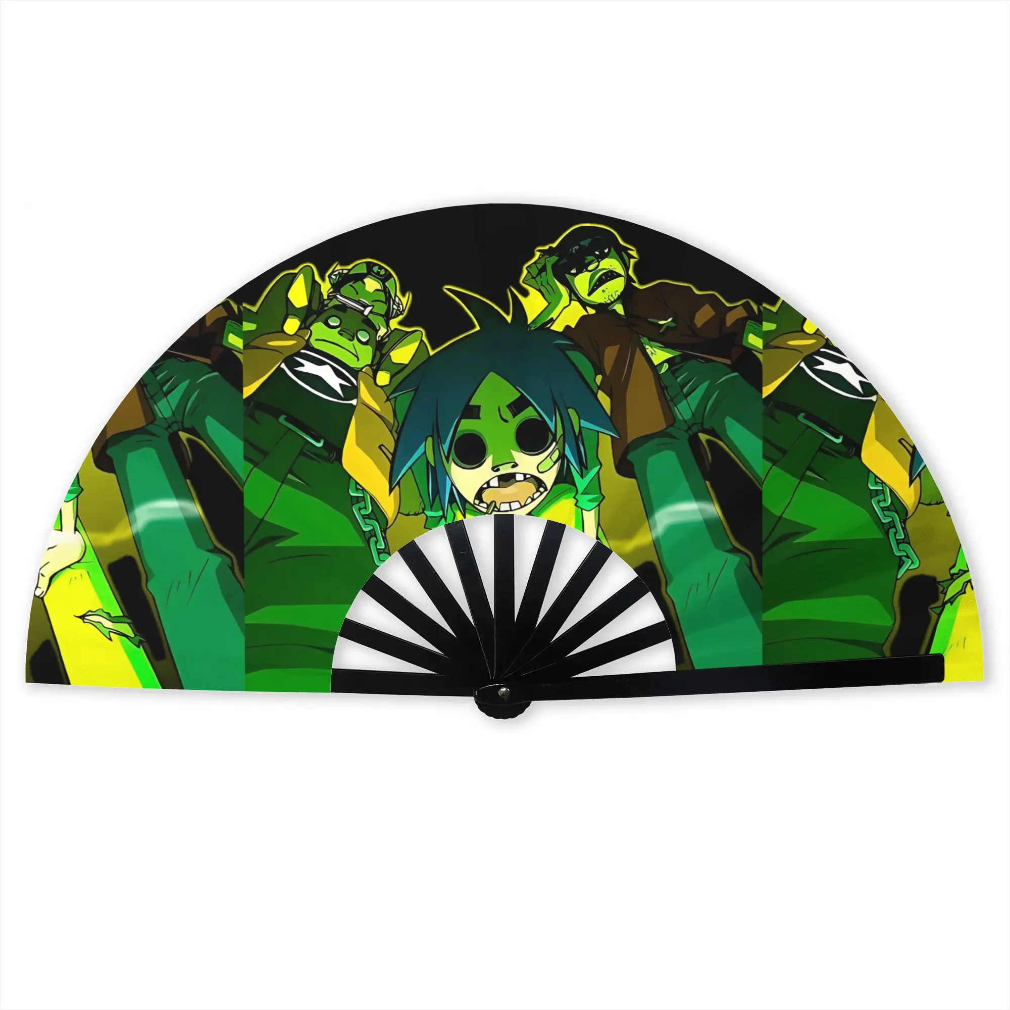 G-Gorillazes Manga Game  Traditional Folding Fan Style Comic High-Quality Polyester Fans Gift Elegant Decorative Hand Fan