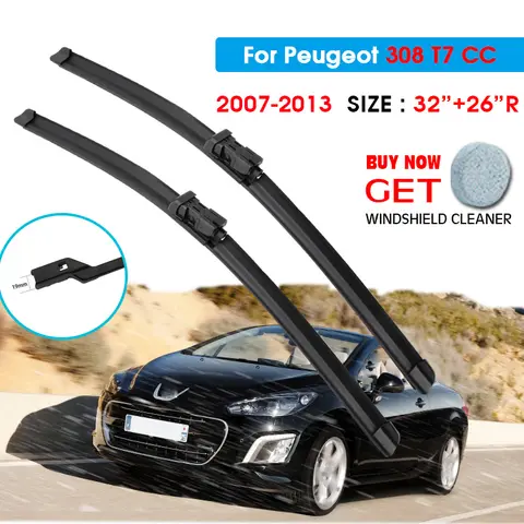 푸조 308 T7 CC 30 + 26 R 2007-2013 용 자동차 와이퍼 블레이드 자동 앞 유리 앞 유리 와이퍼 창 워시 푸시 버튼 암 푸조 308 T7 CC 30 + 26 R 2007-2013 용 자동차 와이퍼 블레이드 자동 앞 유리 앞 유리 와이퍼 창 워시 푸시 버튼 암