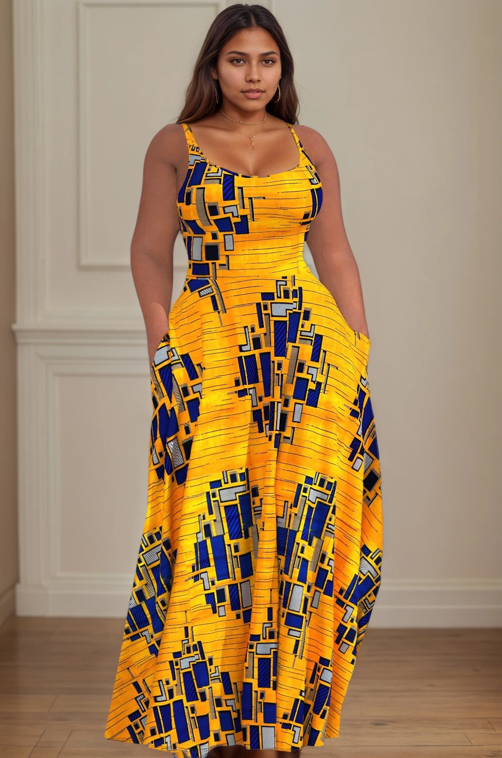beach dresses for curvy women Final Sale Plus Size Braided Trim Halter Maxi Dress with Open Back  Chic  And Curvy