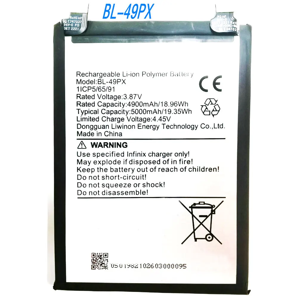 3.87V 19.35Wh BL-49PX Li-ion Polymer Battery  For Infinix Note 30 Pro Zero 30 4G 5G X6739 X678B X6710 X6731 X6731B Mobile Phone