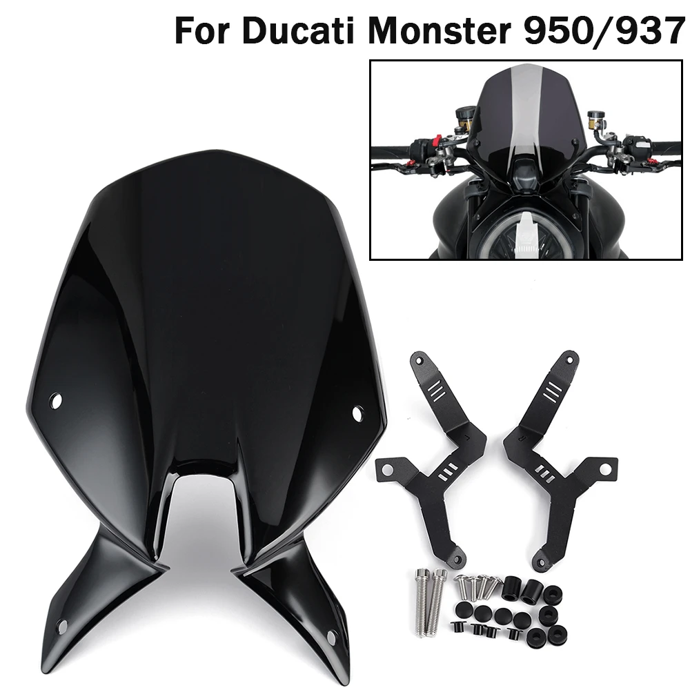 

Windshield Fairing For Ducati Monster 937 950 2021-2022 Motorcycle Accessories Windscreen Wind Shield Deflector Monster950